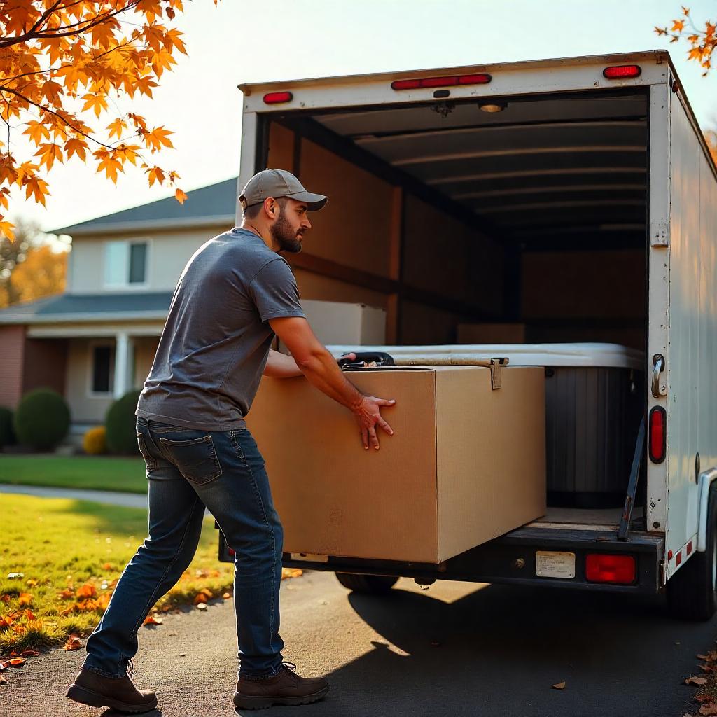 Loading a truck in a Charlotte neighborhood